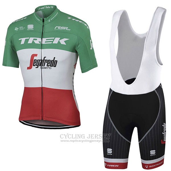2017 Cycling Jersey Trek Segafredo Champion Italy Short Sleeve and Bib Short